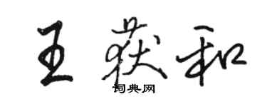 骆恒光王获和行书个性签名怎么写