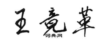 骆恒光王竟革行书个性签名怎么写