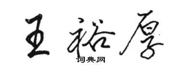 骆恒光王裕厚行书个性签名怎么写