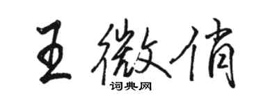 骆恒光王微俏行书个性签名怎么写