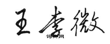 骆恒光王李微行书个性签名怎么写