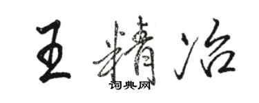 骆恒光王精冶行书个性签名怎么写