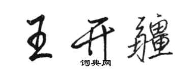 骆恒光王开疆行书个性签名怎么写