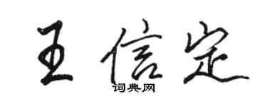 骆恒光王信定行书个性签名怎么写