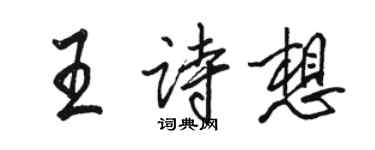 骆恒光王诗想行书个性签名怎么写