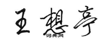 骆恒光王想亭行书个性签名怎么写