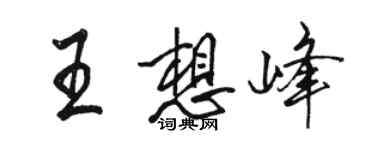 骆恒光王想峰行书个性签名怎么写