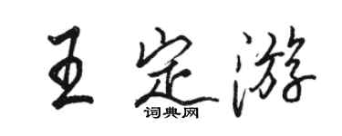 骆恒光王定游行书个性签名怎么写