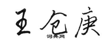 骆恒光王仓庚行书个性签名怎么写