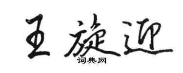骆恒光王旋迎行书个性签名怎么写
