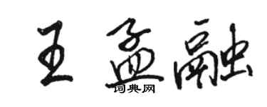 骆恒光王孟融行书个性签名怎么写