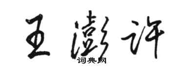 骆恒光王澎许行书个性签名怎么写