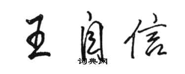 骆恒光王自信行书个性签名怎么写