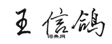 骆恒光王信鸽行书个性签名怎么写