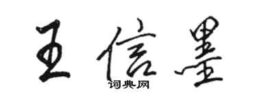骆恒光王信墨行书个性签名怎么写