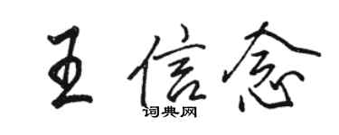 骆恒光王信念行书个性签名怎么写
