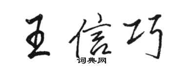 骆恒光王信巧行书个性签名怎么写