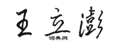 骆恒光王立澎行书个性签名怎么写