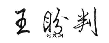 骆恒光王盼判行书个性签名怎么写