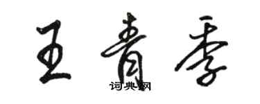 骆恒光王青季行书个性签名怎么写