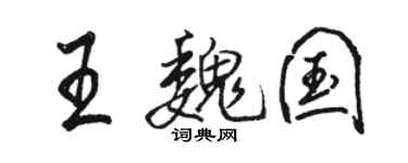 骆恒光王魏国行书个性签名怎么写