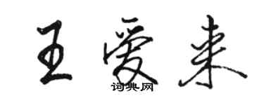 骆恒光王爱来行书个性签名怎么写
