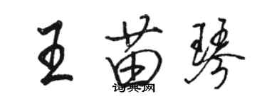 骆恒光王苗琴行书个性签名怎么写