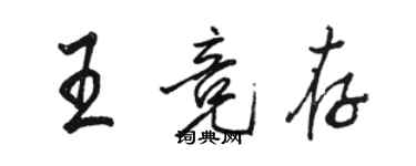 骆恒光王竞存行书个性签名怎么写