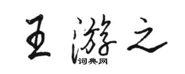 骆恒光王游之行书个性签名怎么写