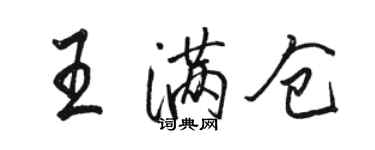 骆恒光王满仓行书个性签名怎么写