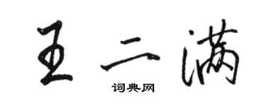 骆恒光王二满行书个性签名怎么写