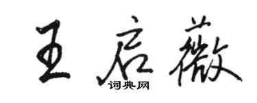 骆恒光王启薇行书个性签名怎么写