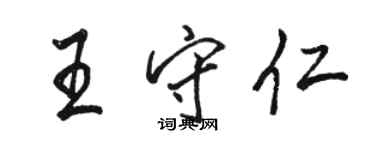 骆恒光王守仁行书个性签名怎么写