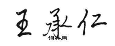 骆恒光王承仁行书个性签名怎么写
