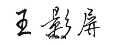 骆恒光王影屏行书个性签名怎么写