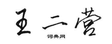 骆恒光王二营行书个性签名怎么写