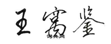 骆恒光王窝鉴行书个性签名怎么写