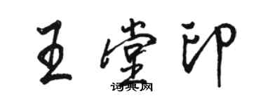 骆恒光王堂印行书个性签名怎么写