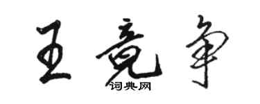 骆恒光王竟争行书个性签名怎么写
