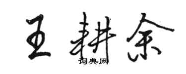 骆恒光王耕余行书个性签名怎么写