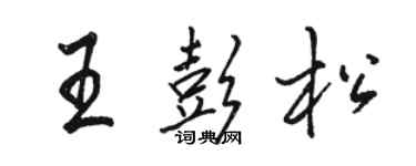 骆恒光王彭松行书个性签名怎么写