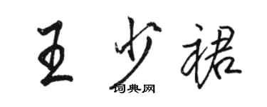 骆恒光王少裙行书个性签名怎么写