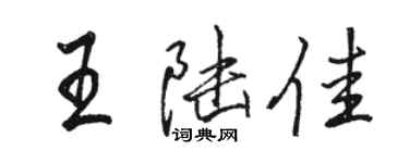 骆恒光王陆佳行书个性签名怎么写