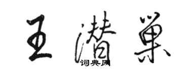 骆恒光王潜巢行书个性签名怎么写
