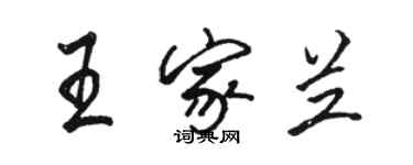 骆恒光王家兰行书个性签名怎么写