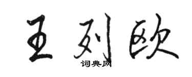骆恒光王列欧行书个性签名怎么写