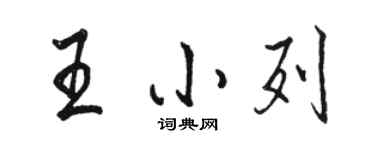 骆恒光王小列行书个性签名怎么写