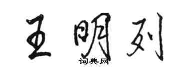 骆恒光王明列行书个性签名怎么写