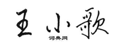 骆恒光王小歌行书个性签名怎么写