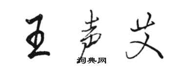 骆恒光王声艾行书个性签名怎么写